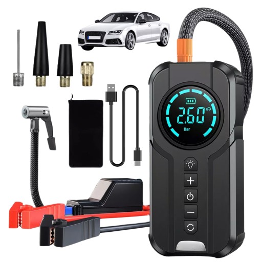 Пусковий пристрій Booster Compressor 8400 mAh Jump Starter Air Pump 2in1