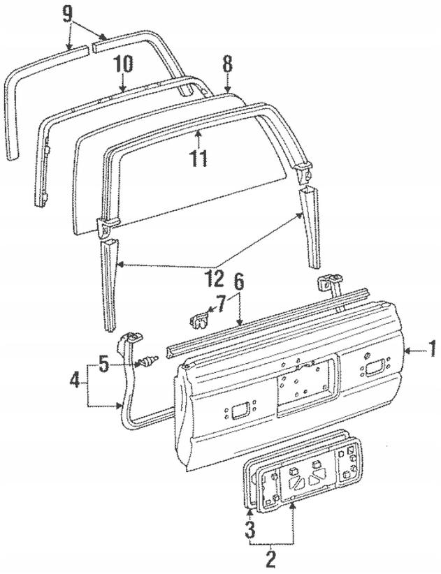 Ущільнення задньої заслінки Toyota 4Runner OE 68290-35012