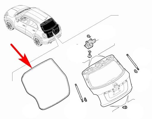 Прокладка крышки багажника 500X 15-22 52011075