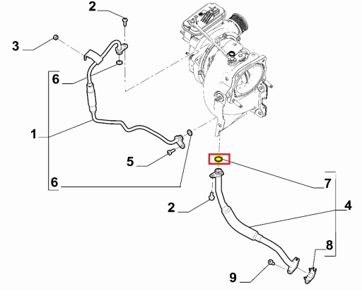6000626859 - Сальник труби турбіни Alfa Romeo Stelvio 2.0