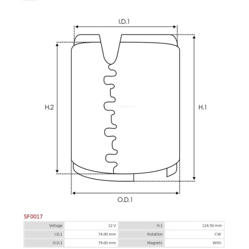 Обмотка збудження, стартер as-RU SF0017