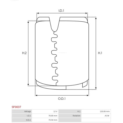 Обмотка возбуждения, стартер AS-RU SF0037