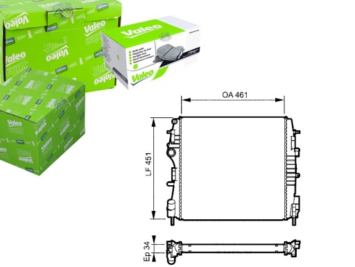 VAL734922(EXT) - РАДИАТОР VALEO RENAULT KANGOO VALEO