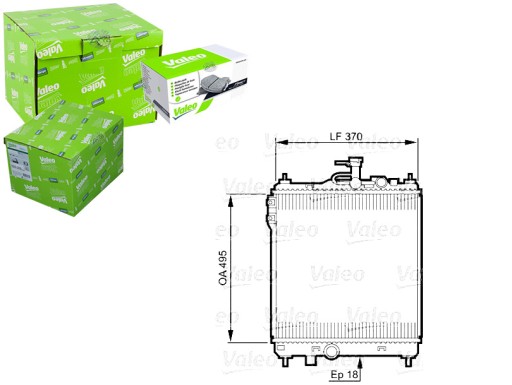 VAL734914(EXT) - VALEO ДВИГУН РАДІАТОР HYUNDAI GETZ 1.5D 03/03-09