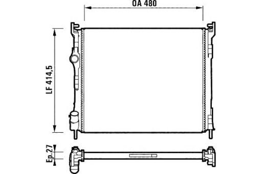 732737 (VAL) RT2326 207400 67246 - РАДІАТОР ДВИГУНА VALEO RENAULT CLIO II THALIA I 1