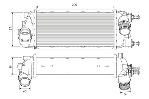 818695 - ИНТЕРКУЛЕР VALEO FIAT PANDA 0.9/1.0 HYBRID/1.3M-JET