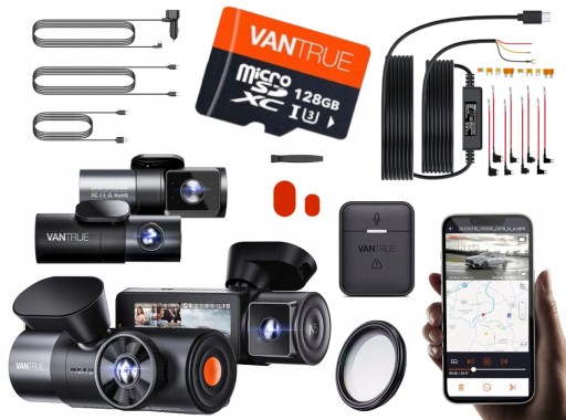 VANTRUE N5 RECORDER 4CH + ACC + CPL + REMOTE + VANTRUE 128GB