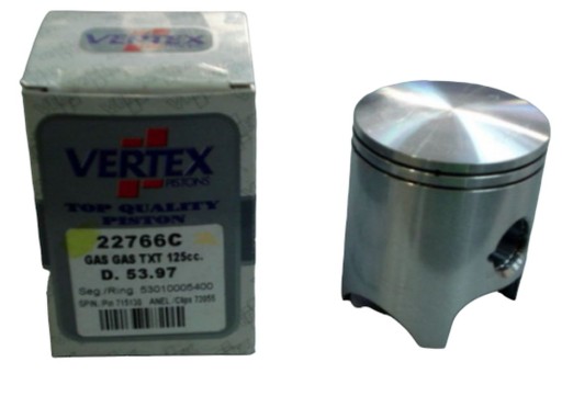 22766E - VERTEX PISTON GAS GAS 125 TXT '02-'21 (53,99ММ) (+0,04ММ) (КОЛЬЦА 530098