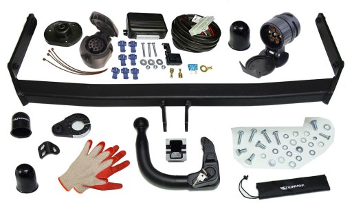 ВЕРТИКАЛЬНЫЙ СЪЕМНЫЙ КРЮК + 13-ПИННЫЙ МОДУЛЬ FORD FIESTA MK8 VIII 2012-2025 гг. БУКСИРОВКА