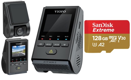 VIOFO A119 MINI 2 GPS WIFI МОДУЛЬ 2,5 КБ + 128 ГБ