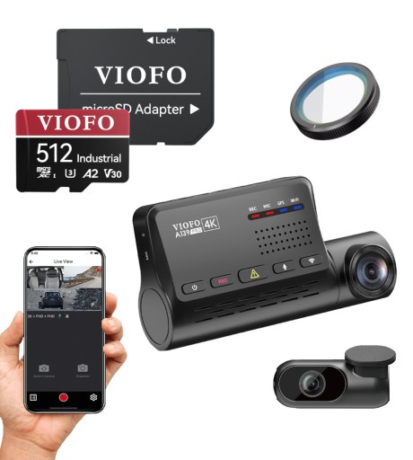 VIOFO A139 PRO 2CH-G 4K+FHD HDR GPS CPL + 512 ГБ