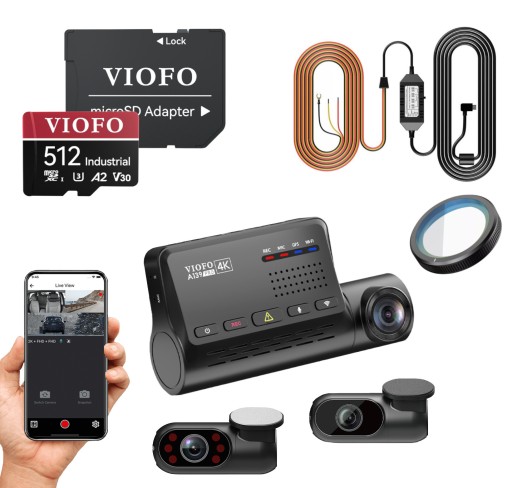 VIOFO A139 PRO 3CH-G 4K+2x FHD GPS CPL + 512GB ACC