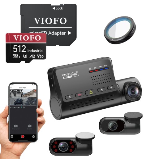 VIOFO A139 PRO 3CH-G 4K + 2x FHD GPS CPL + 512 ГБ