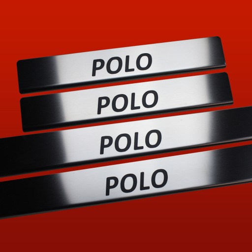 VOLKSWAGEN POLO MK5 6R 5-дверні накладки на пороги, нержавіюча сталь 304, чорний