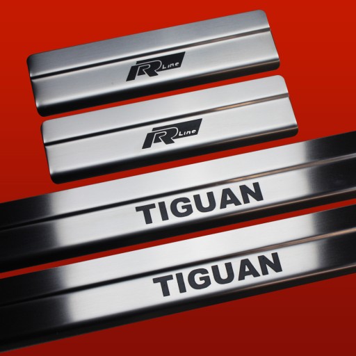 VOLKSWAGEN TIGUAN MK1 Накладки на пороги TIGUAN RLINE 304 нержавеющая сталь Матовый