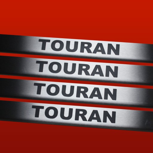 VOLKSWAGEN TOURAN MK1 Накладки на пороги из нержавеющей стали 304, черные, с