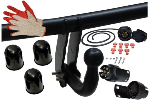 VOLKSWAGEN VW POLO 9N 2001-2009 БУКСИРОВОЧНЫЙ КРЮК HB + ЖГУТ ПРОВОДОВ ПЕРЕХОДНИКА 7PIN/13P