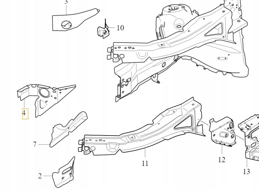 32318181 - VOLVO S60 V60 XC60 II левая опора люка OE