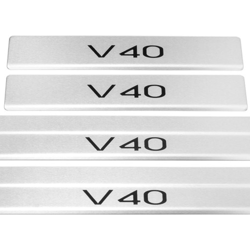 VOLVO V40 MK2 Накладки на пороги з нержавіючої сталі 304, чорні, матовий ворс