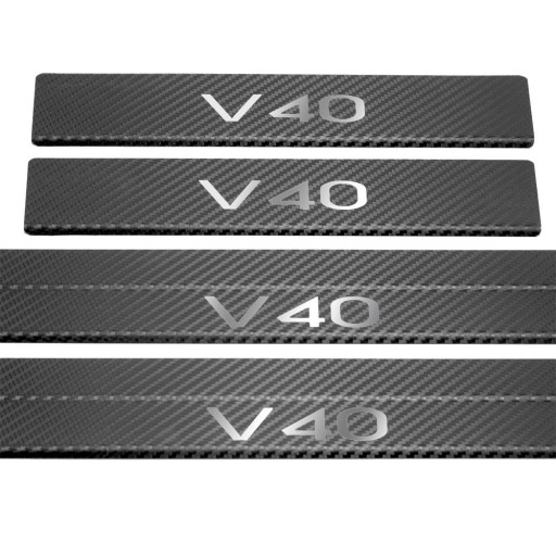 VOLVO V40 MK2 Накладки на пороги из нержавеющей стали 304, отделка Carbon