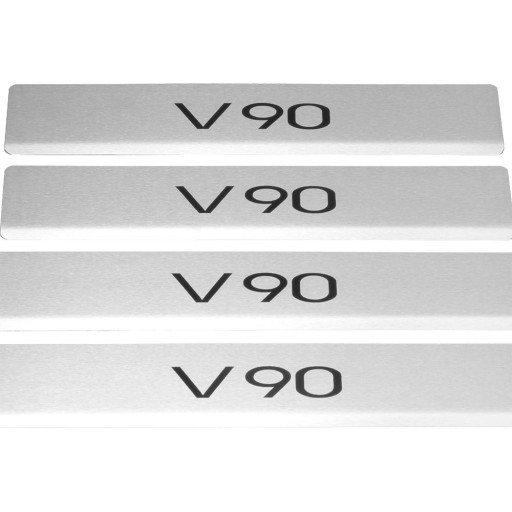 VOLVO V90 MK2 Накладки на пороги з нержавіючої сталі 304, чорні, матовий ворс