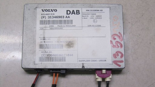 029/1352 - VOLVO XC60 DAB РАДИО МОДУЛЬ 31346903AA 08-13