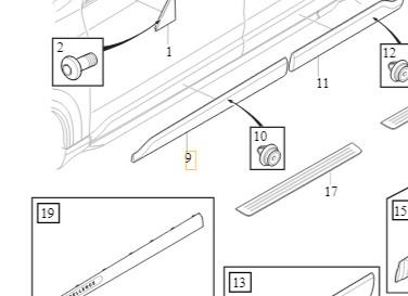 40007114 - VOLVO XC90 II хромированная накладка передней левой двери OE