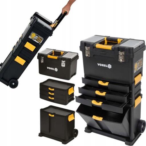 ВІЗОК ДЛЯ ІНСТРУМЕНТІВ VOREL WORKSHOP 3 СЕГМЕНТИ ОРГАНІЗАТОР НА КОЛЕСАХ 78736