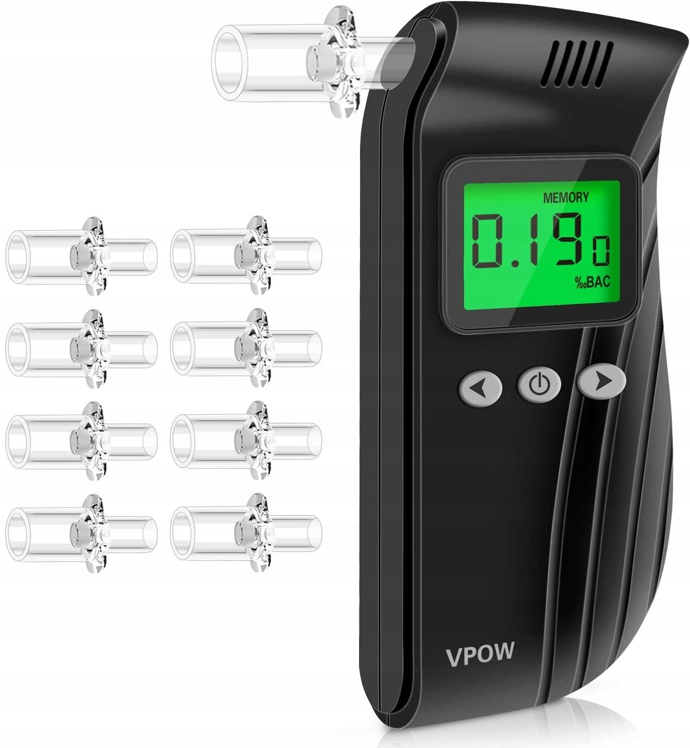 VPOW ПРОФЕССИОНАЛЬНЫЙ ЖК-ЦИФРОВОЙ АЛКОТЕСТЕР 9 МУНДШТУКОВ