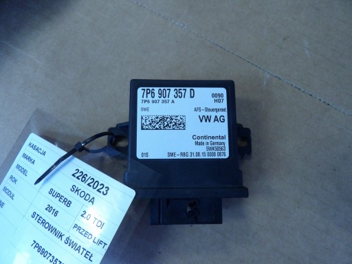 Vw golf vii skoda superb seat light controller module 7p6907357d 5wk50563