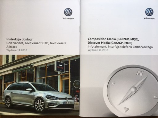 VW Golf VII FL вариант alltrack, польское оригинальное руководство + носитель