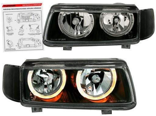 41a - VW PASSAT B4 93-97 ЛАМПИ, фари ЧОРНІ, кільця H7
