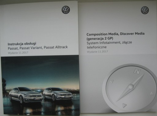 VW Passat B8 2014-2019 Польська інструкція + Media Navi color audio