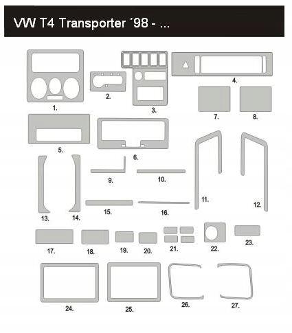 VW T4 99/02 кабины облицовки панели наклейки