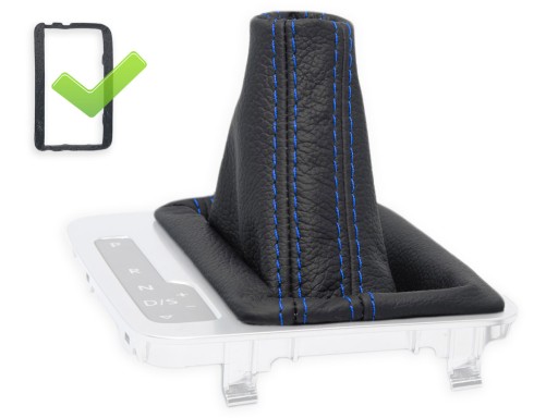 MA-1160785314 - VW TOUAREG 2 DSG СИЛЬФОН ПЕРЕКЛЮЧЕНИЯ ПЕРЕДАЧ ЧЕРНАЯ КОЖА ТЕМНО-СИНЯЯ НИТЬ + РАМКА