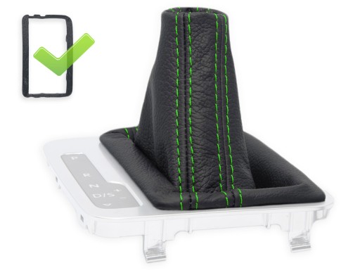 MA-1160785319 - VW TOUAREG 2 DSG СИЛЬФОН ПЕРЕКЛЮЧЕНИЯ ПЕРЕДАЧ ЧЕРНАЯ КОЖА ЗЕЛЕНАЯ НИТЬ + РАМКА