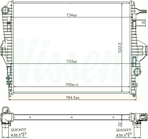 95810613210 - VW TOUAREG 2014-2017 ГИБРИДНЫЙ РАДИАТОР 7P0121253A