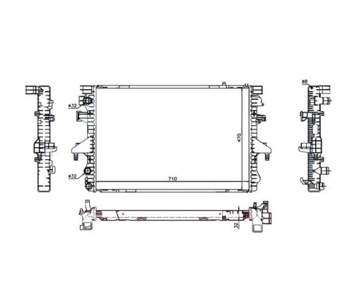 VW TRANSPORTER T5 09 - 15 РАДІАТОР 7H0121253F