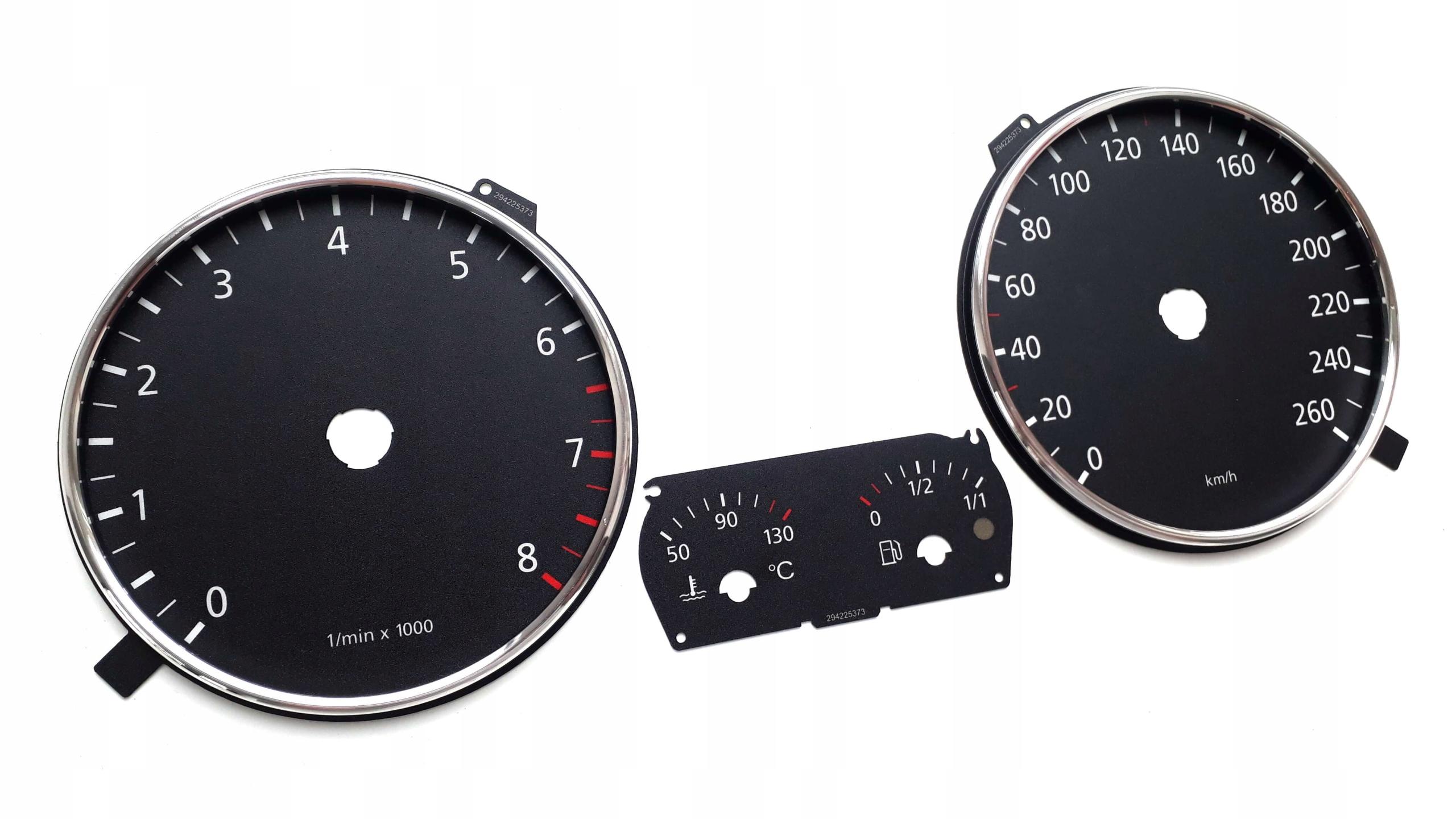 VW Tiguan 2007-09 часы циферблаты с MPH