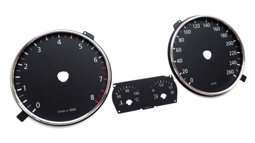 Часы VW Tiguan 2007-09, циферблаты одометра с MPH