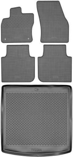 VW Tiguan Allspace 5 мест 17- Резиновые коврики + коврик в багажник