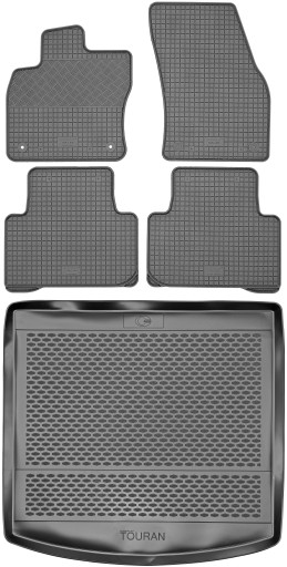 VW Touran II 5-местный Минивэн 15- Резиновые коврики + коврик в багажник