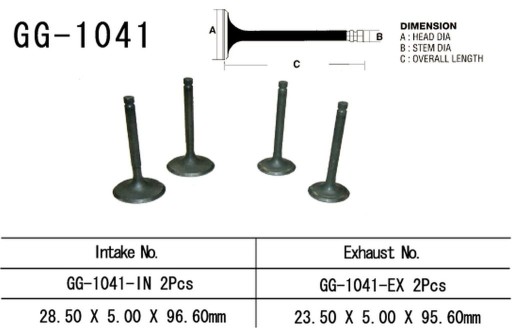 GG-1041-EX - Клапан випускний Vesrah Honda Xr 250R 96-04