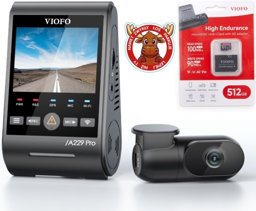Відеореєстратор Viofo A229 Pro 2Ch DUO-G 4K+2K з задньою камерою WiFi+CPL+GPS