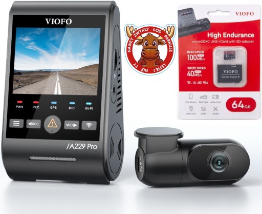 Відеореєстратор Viofo A229 Pro 2Ch DUO-G 4K+2K з задньою камерою WiFi+CPL+GPS