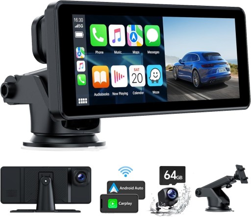 Беспроводной дисплей Volam Apple Carplay с камерой