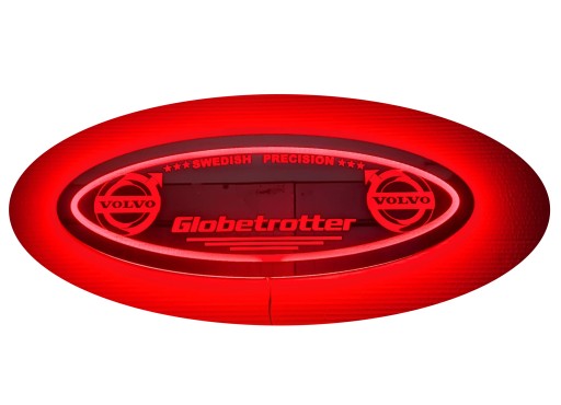Дзеркало Volvo LED, логотип на задній стінці, над ліжком V03-RED