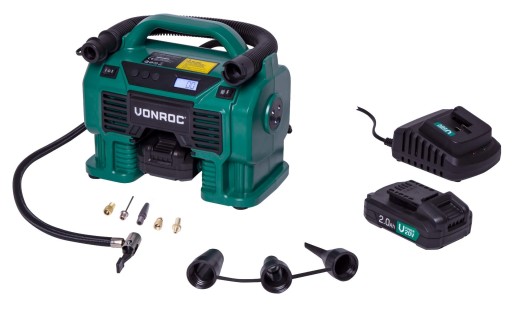 Компрессор Vonroc VPower 20 В – 12 В – 2,0 Ач – 8 бар