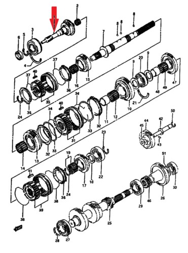 24110-83010 - ВАЛ КОРОБКИ ПЕРЕДАЧ SUZUKI SAMURAI 24110-83010