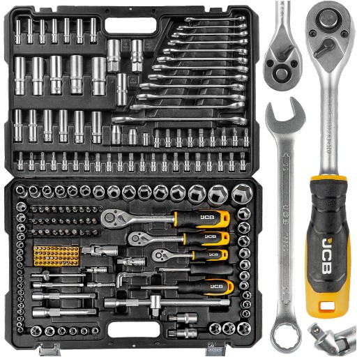 ЧЕХОЛ ДЛЯ ИНСТРУМЕНТОВ НАБОР ИНСТРУМЕНТОВ КЛЮЧИ 216 ПРЕДМЕТОВ ГОЛОВКИ JCB БИТЫ